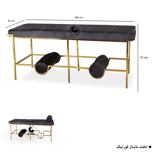 تخت مژه حرفه‌ای با پایه فلزی